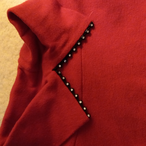 Bright Red Collar Tee - Picture 2 of 2